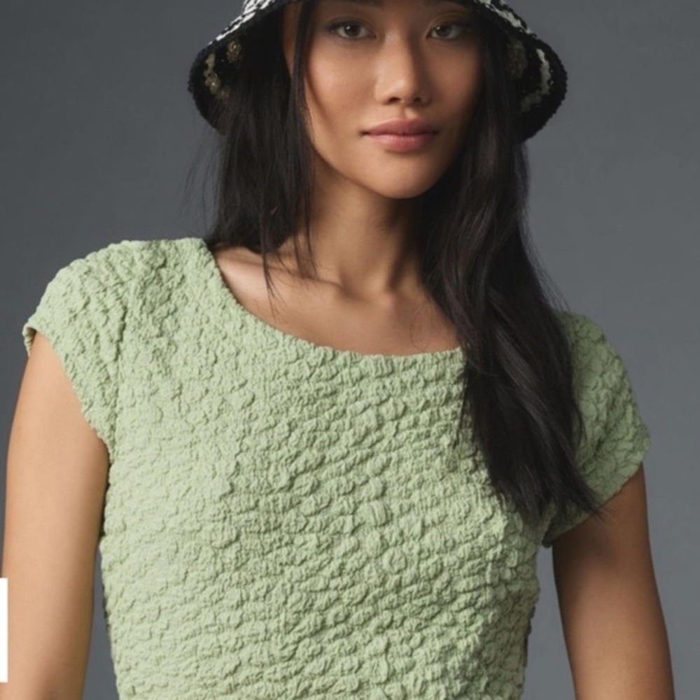 Maeve Socialite soft sea green Popcorn Tee small